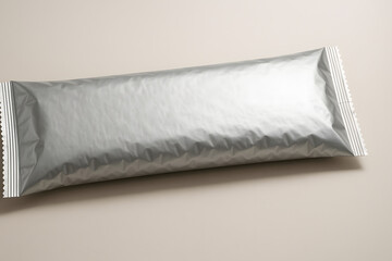 Obraz premium Blank Silver Candy Bar Wrapper With Rounded Shape