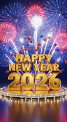New Year 2026 Celebration with Fireworks