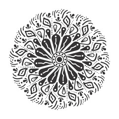 Contemporary Decorative Element Vector Round Floral Mandala Ornament Art