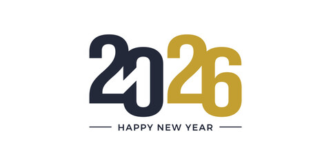 Happy New Year 2026 Logo Vector Design With Creative Concept