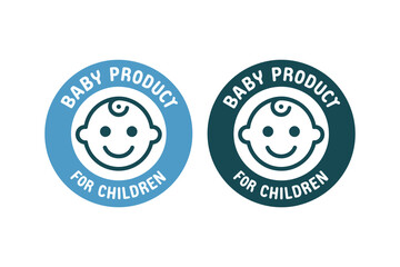 Two circular badges indicate a product is safe for children and babies.