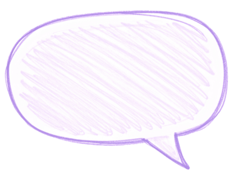 手書き風イラストの吹き出し素材。背景透過。