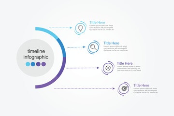 Naklejka premium Vector infographic label design with circle infographic template design and 4 options or steps. Can be used for process diagram, presentations, workflow layout, banner, flow chart, info graph