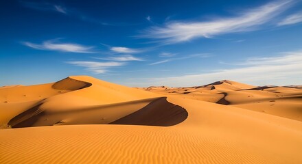 Golden Sand Dunes Under a Blue Sky