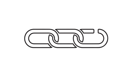 Simple chain link icon vector illustration of connection and security isolated on white background