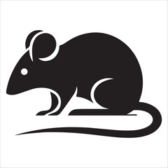 Minimalist Black Mouse Silhouette Icon