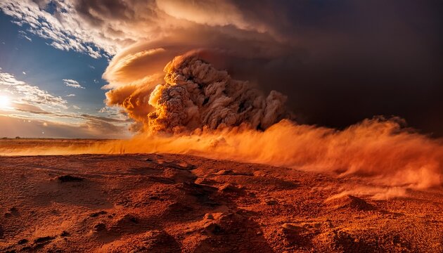A Large Storm Formed Powdered Dust And Sand On The Ground Were Blown Into The Clouds Causing The Orange Glow To Look Horrible Extreme Weather Events
