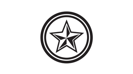 Star icon in a circle simple flat vector design element isolated on white background