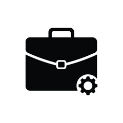 Business Management and Corporate Settings Briefcase Icon - Vector Art on White Background