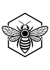 Honey Bee and Hexagon/Honeycomb Logo