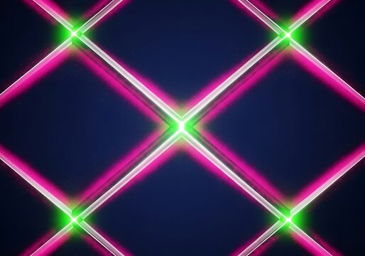 Dynamic neon rhombus grid forming an abstract space pattern design
