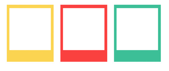Set of Colorful Polaroid Photo Frames , Transparent background 