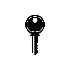House Access and Security Key Icon - Vector Art on White Background