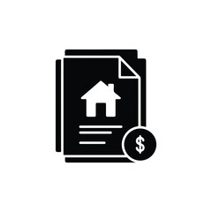 Real Estate Mortgage Finance Document Icon - Vector Art on White Background