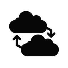 Cloud computing data sync icon illustration for software, online network, file transfer