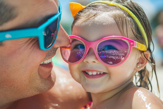 Smiling parent with happy child outdoors during a peaceful picnic in nature on sunny day, generative ai - Powered by Adobe
