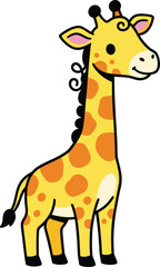 Fototapeta premium Cute cartoon giraffe vector illustration adorable african animal art for kids design