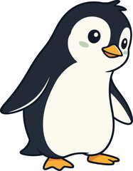 Cute kawaii penguin vector illustration adorable baby penguin cartoon character for kids wildlife designs