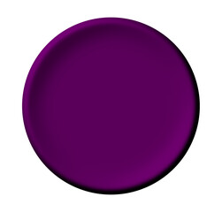 A glossy three-dimensional purple circle with a beveled edge, isolated on a white background.