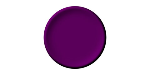 A vibrant purple circular shape with a beveled edge creating a 3D effect, isolated on a white background.