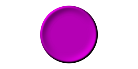 A simple three-dimensional purple circular button isolated on a plain white background.