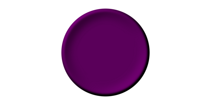 A vibrant purple circular shape with a beveled edge creating a 3D effect, isolated on a white background.