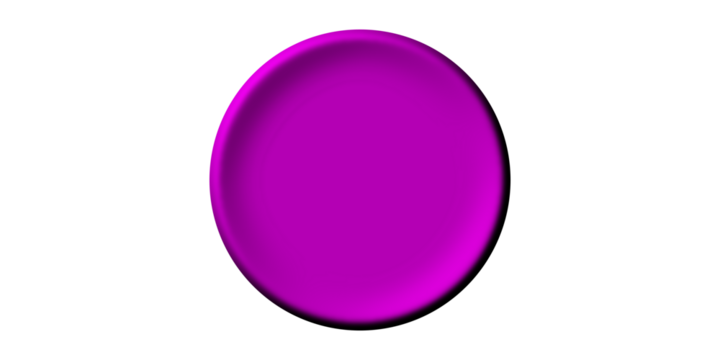 A simple three-dimensional purple circular button isolated on a plain white background.