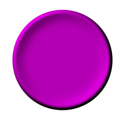 A vibrant purple circular button with a beveled edge isolated on a plain white background.