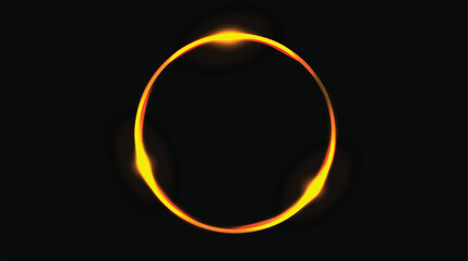 Annular Solar Eclipse Ring of Fire Vector Illustration Astronomy Celestial Graphic
