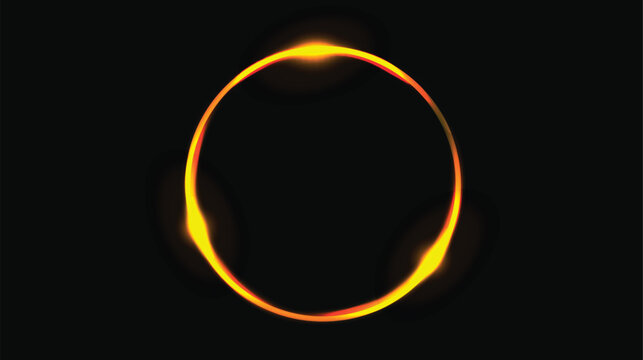 Annular Solar Eclipse Ring of Fire Vector Illustration Astronomy Celestial Graphic