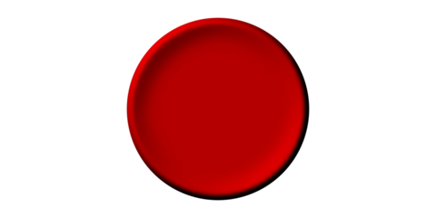 A simple three-dimensional red circle with subtle shading, isolated on a plain white background.