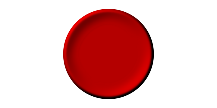 A simple three-dimensional red circle with subtle shading, isolated on a plain white background.