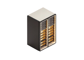 Server rack isolated on suitable background 2