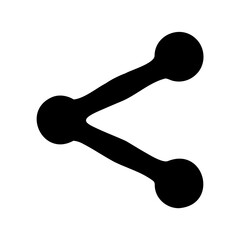 Social Media Share Icon, Black and White, Connecting People Through Networks