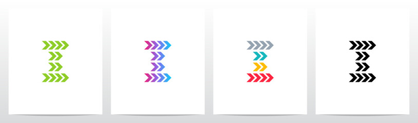 Fototapeta premium Forward Arrow Turn Pointing Right Play Letter Initial Logo Design I
