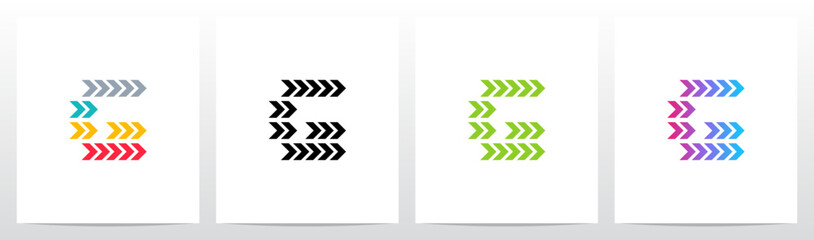 Forward Arrow Turn Pointing Right Play Letter Initial Logo Design G