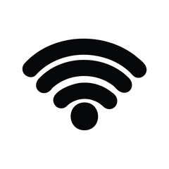 Black and white wifi icon symbol illustration with network connectivity