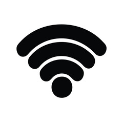 Black and white illustration of a universal wireless internet access signal symbol