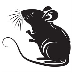 Elegant Silhouette Of A Sitting Mouse Icon