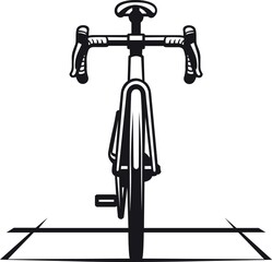 Illustration of Black and White Bicycle Isolated on Transparency Bicycle Cycling Commute Exercise Fitness Front Transportation Vehicle