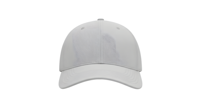 White baseball cap front view isolated on transparent background