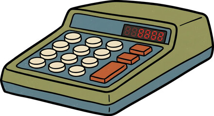 Electronic calculator with buttons financial tool for math suitable for accounting firms school mathematics textbooks and office supply advertisements assets.