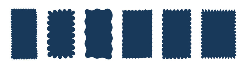 Fototapeta premium Minimalist frame shapes set on transparent background