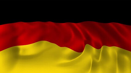 Realistic Germany flag waving in a seamless loop with detailed fabric texture perfect for German Unity Day, national events, government celebrations, cultural projects, and 4K visual presentations