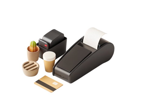 POS machine isolated on suitable background 2