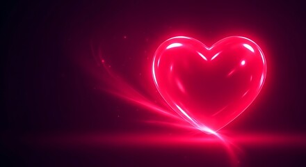 Glowing Red Heart with Neon Light Streaks on Dark Background 8f9fd18de4b15009e2d42b8065b5ec47dr
