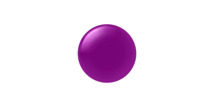 A shiny purple 3D sphere with a glossy reflection, isolated on a plain white background. - Powered by Adobe