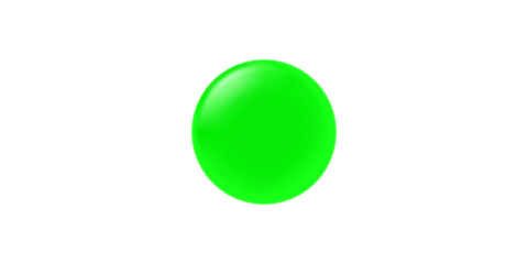 A shiny green sphere with a glossy reflection on a white background.