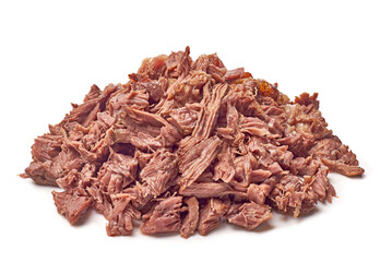 Tender shredded beef presentation, Prepared shredded beef perfect for various dishes and presentations