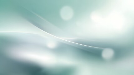 Abstract green and blue background with smooth lines and bokeh, soft pastel colors. abstract background with soft blurred waves and bokeh light effects